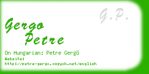gergo petre business card